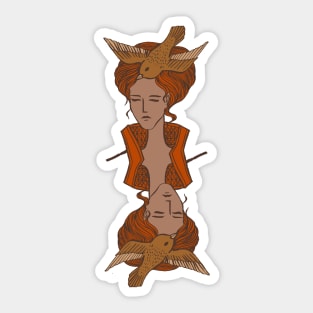 Queen Goddess of Birds Sticker